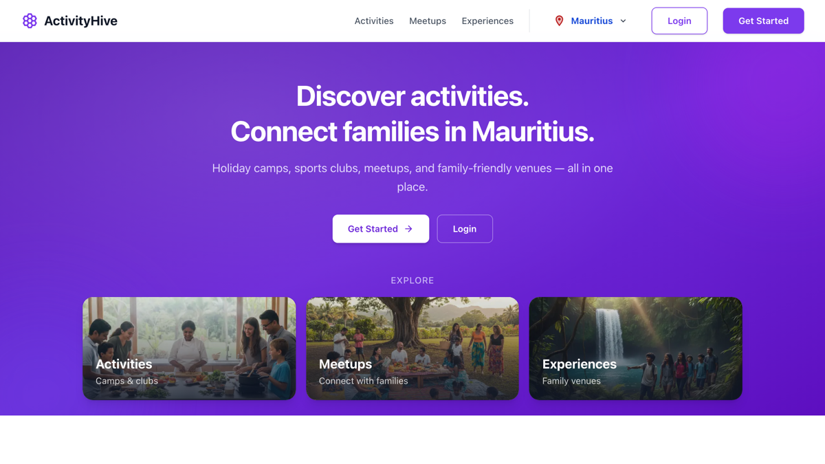 ActivityHive.fun homepage