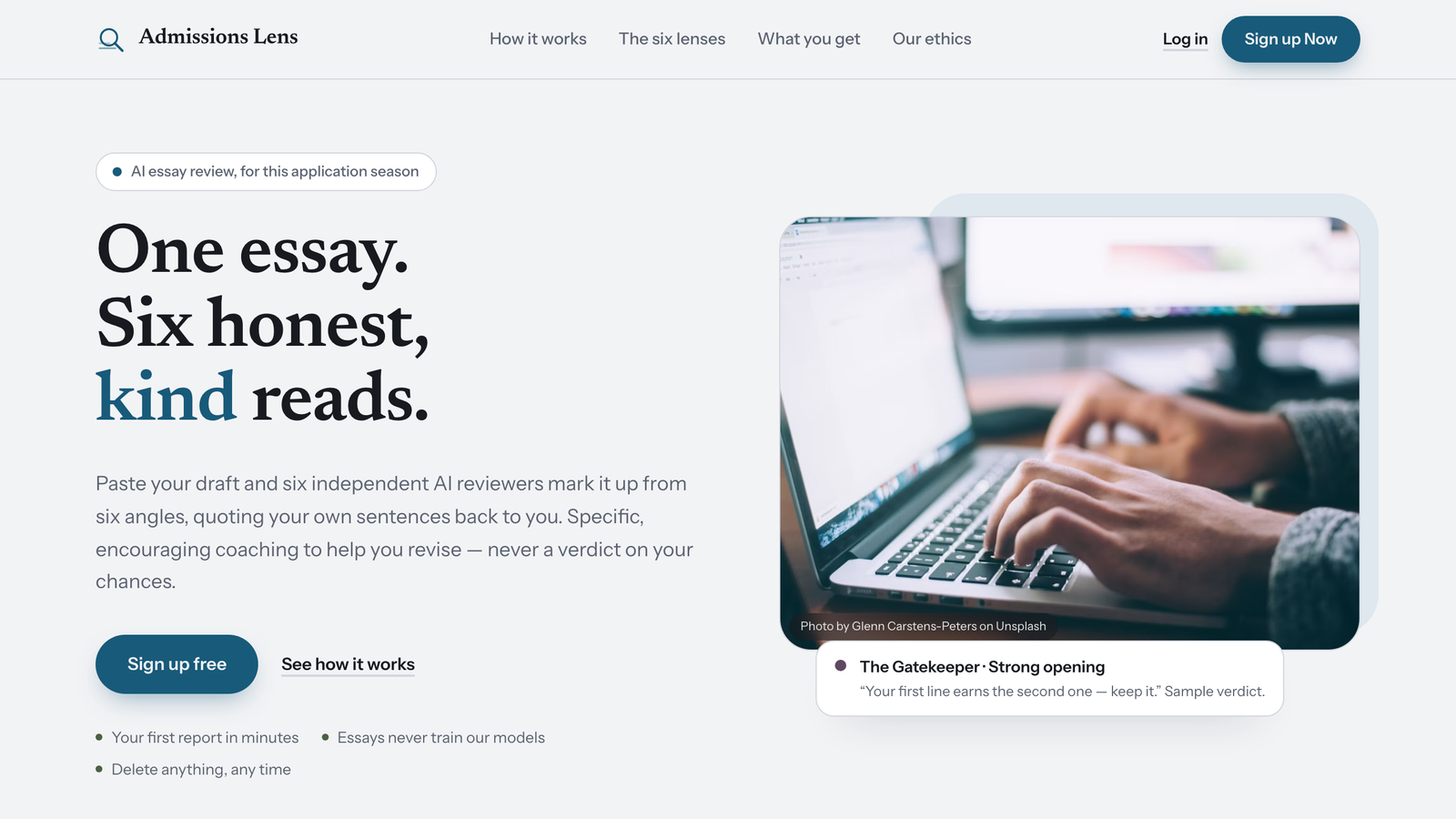 AdmissionsLens homepage