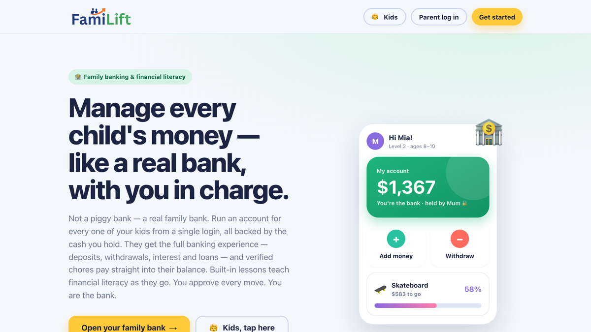 FamiLift.com homepage